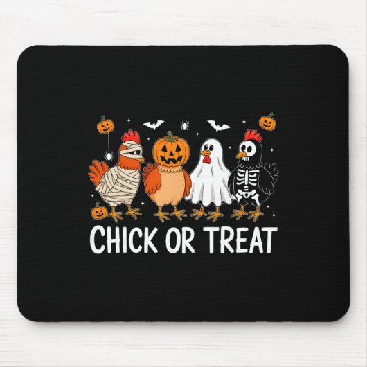 Lustiges Halloween-Kürbis-Huhn Chick oder Treat Ch Mousepad (Vorne)