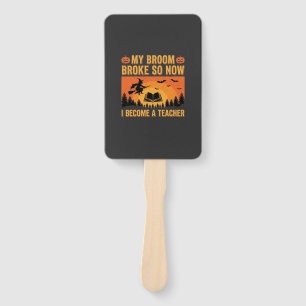Lustiges Halloween-Lehrer-Besen kaputt Design (2) Fächer