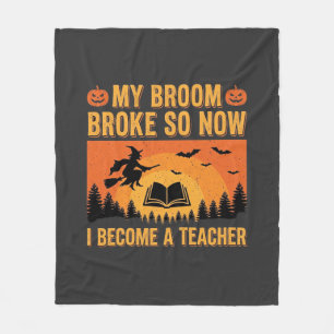 Lustiges Halloween Lehrer Besen kaputt Design (2) Fleecedecke