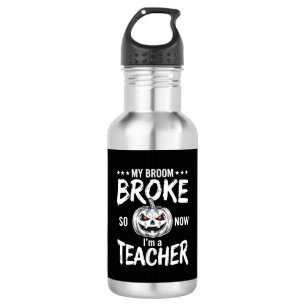Lustiges Halloween Lehrer Besen kaputt Design Edelstahlflasche