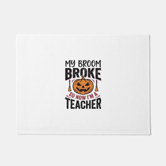 Lustiges Halloween-Lehrer-Besengin-Design_ Fußmatte (Vorderseite)