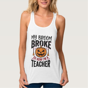 Lustiges Halloween-Lehrer-Besengin-Design_ Tank Top