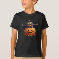 Lustiges Halloween-Monster und Jack-O'-Lantern