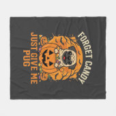 Lustiges Halloween-Mops-Süßigkeiten-Design_1 Fleecedecke (Vorderseite (Horizontal))