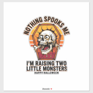 Lustiges Halloween-Mutter-Shirt für Eltern von zwe Aufkleber