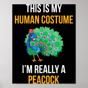 Lustiges Halloween-Pfau-Kostüm-Shirt für Kinder Poster