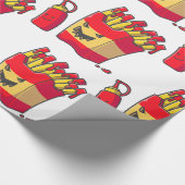 lustiges Halloween-Pommes-Monster Geschenkpapier (Ecke)