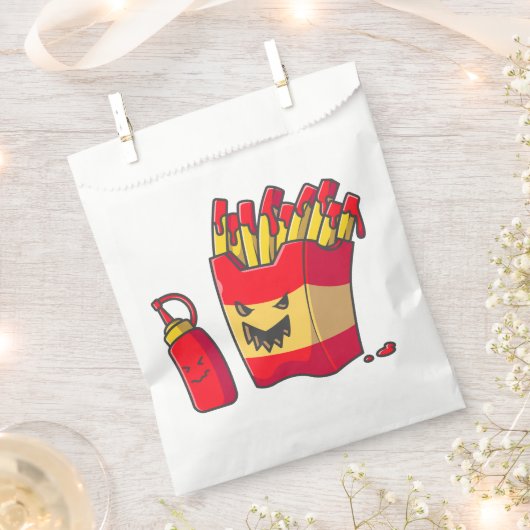 lustiges Halloween-Pommes-Monster Geschenktütchen (Ausgeschnitten)