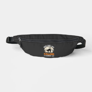 Lustiges Halloween-Schwarze-Katze-Angstkatze-Vekto Bauchtasche