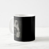 Lustiges Halloween-Selfie schwarzer Labradore mit  Kaffeetasse (Vorderseite Links)
