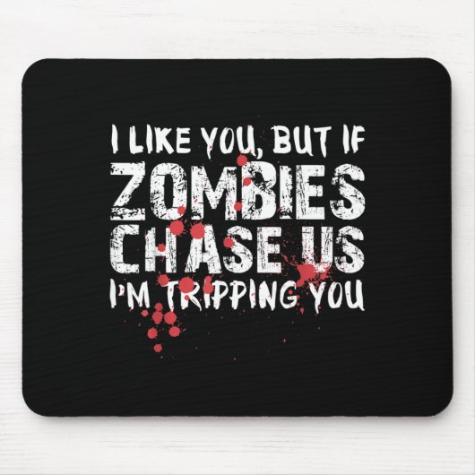 Lustiges Halloween-Shirt Zombie Köder Zombie Lusti Mousepad (Vorne)