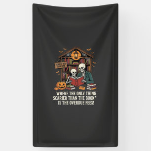 Lustiges Halloween-Skelett-Bibliotheksdesign für B Banner