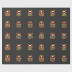 Lustiges Halloween-Skelett-Bier-Zerbrochen-Design_ Geschenkpapier