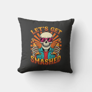 Lustiges Halloween-Skelett-Bier-Zerbrochen-Design_ Kissen