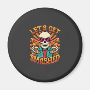 Lustiges Halloween-Skelett-Bier-Zerbrochen-Design_ Magnet