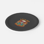 Lustiges Halloween-Skelett-Bier-Zerbrochen-Design_ Pappteller (Schrägansicht)