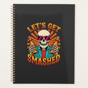 Lustiges Halloween-Skelett-Bier-Zerbrochen-Design_ Planer