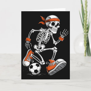Lustiges Halloween-Skelett-Fußballkostüm Karte