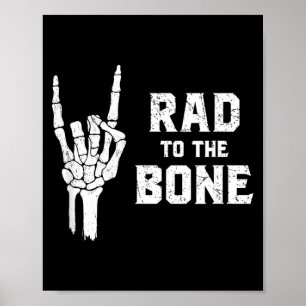 Lustiges Halloween-Skelett-Rock-Hand-Shirt Rad zu Poster