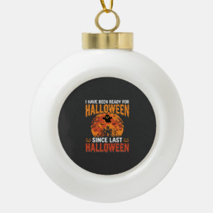 Lustiges Halloween Spukhaus Geist Mond Design Keramik Kugel-Ornament