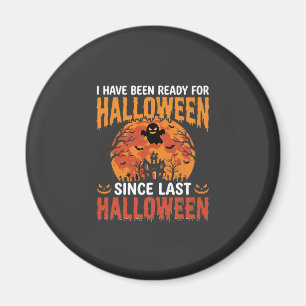Lustiges Halloween Spukhaus Geist Mond Design Magnet