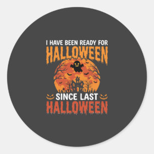 Lustiges Halloween Spukhaus Geist Mond Design Runder Aufkleber