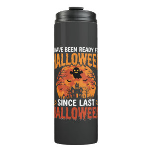 Lustiges Halloween Spukhaus Geist Mond Design Thermosbecher