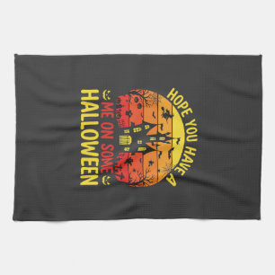Lustiges Halloween Spukhaus Mich Auf Einem Design Geschirrtuch
