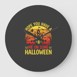 Lustiges Halloween Spukhaus Mich Auf Einem Design Große Wanduhr