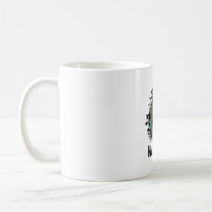 Lustiges Halloween Spukhaus Vintage Vektor Design Kaffeetasse