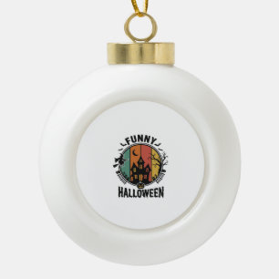 Lustiges Halloween Spukhaus Vintage Vektor Design Keramik Kugel-Ornament