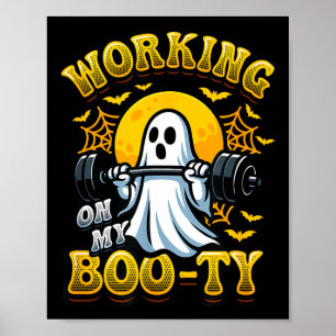 Lustiges Halloween-Training Fitnessstudio Geist Ge Poster