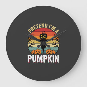 Lustiges Halloween-Tüdeln Ich bin ein Kürbis Retro Große Wanduhr