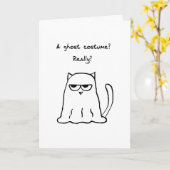 Lustiges Halloween - verärgerte Katze in einem Karte (Gelbe Blume)