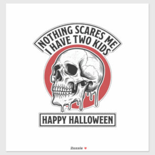 Lustiges Halloween Zwei Kinder Totenkopf-Shirt-Des Aufkleber