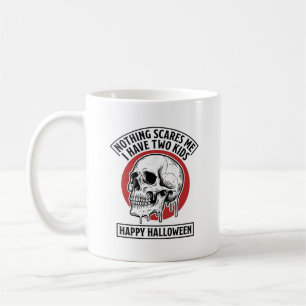 Lustiges Halloween Zwei Kinder Totenkopf-Shirt-Des Kaffeetasse