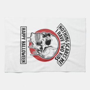 Lustiges Halloween Zwei Kinder Totenkopf T-Shirt D Geschirrtuch