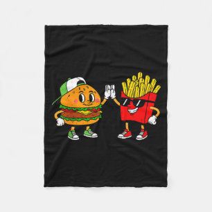 Lustiges Hamburger Pommes Frites Combo Snacks Fast Fleecedecke