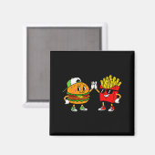 Lustiges Hamburger Pommes Frites Combo Snacks Fast Magnet (Vorderseite/Rückseite)
