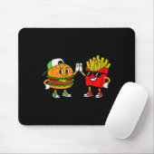 Lustiges Hamburger Pommes Frites Combo Snacks Fast Mousepad (Mit Mouse)