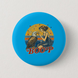 Lustiges Hand Boop Nase Mädchen Adler Lustig Patri Button