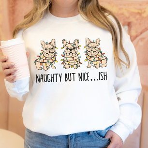 Lustiges handgezeichnetes Französischer-Bulldogge- Sweatshirt