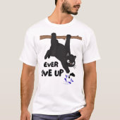 Lustiges Hängendes Katzen-Design T-Shirt (Vorderseite)