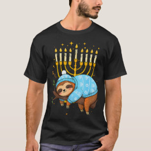 Lustiges Hanukkah Faultier Jüdisches Chanukka Schl T-Shirt