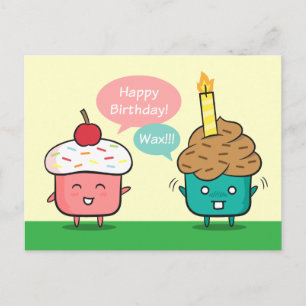 Lustiges Happy Birthday - Cupcake Kerzen Probleme Postkarte