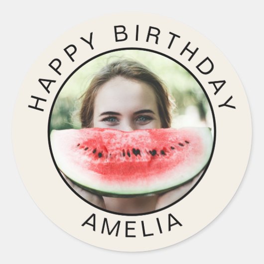 Lustiges Happy Birthday Foto Sticker (Vorderseite)