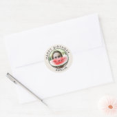 Lustiges Happy Birthday Foto Sticker (Umschlag)