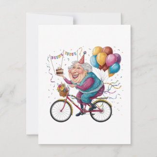 Lustiges Happy Birthday Oma Geschenk Radfahren Oma Einladung