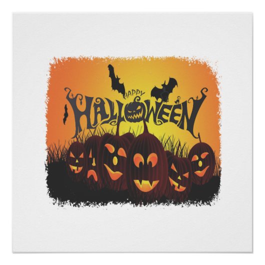 Lustiges Happy Halloween Design Poster (Vorderseite)