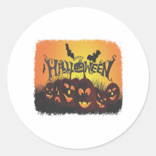 Lustiges Happy Halloween Design Runder Aufkleber